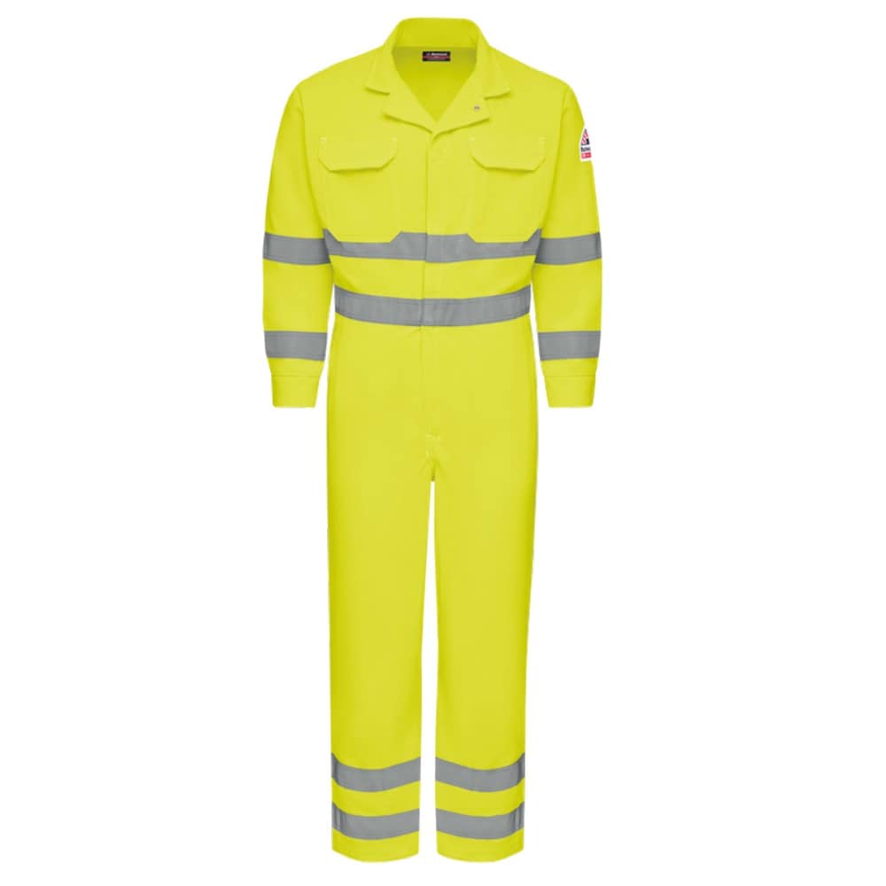 Bulwark Hi-Vis Deluxe FR Coverall with Reflective Trim in Hi-Vis Yellow